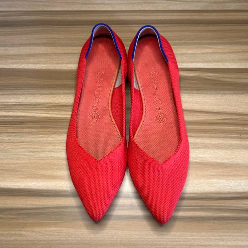 Rothy's  Red Points Size 8.5 US Ballet Point Toe Womens Shoes Flats Knit Vegan