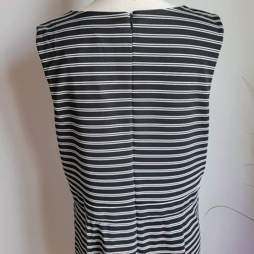 Hutch Anthropologie,  New, Indira Asymmetrical Black White Striped Dress, XL