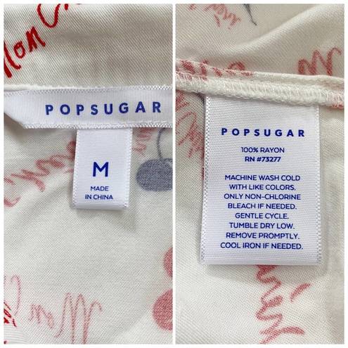 Pop Sugar | Camp Shirt Mon Cherie Button Tie Front Shirt sz M