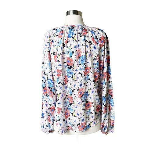 Veronica Beard  Madge Pearled Button Front Silk Floral Multi Top Blouse 10 NWT