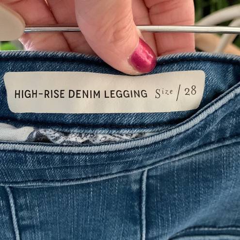 Pilcro and the Letterpress  Anthropologie High Rise Crop Denim Legging Jeans - 28