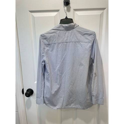 Chico's 🚨 SALE ‼️  size 1 blue striped light weight button down