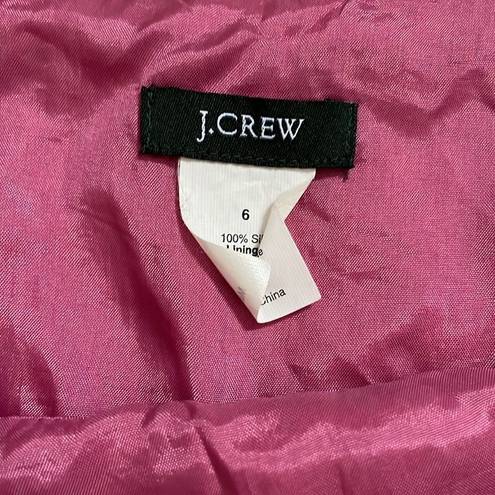 J.Crew  Pink Silk Pleated A-Line Skirt size Box Pleat Business Casual size 6