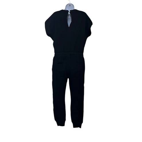 n:philanthropy  Womens L Ribbed 100% Cotton Jumpsuit Black Short Sleeve $168 NWT