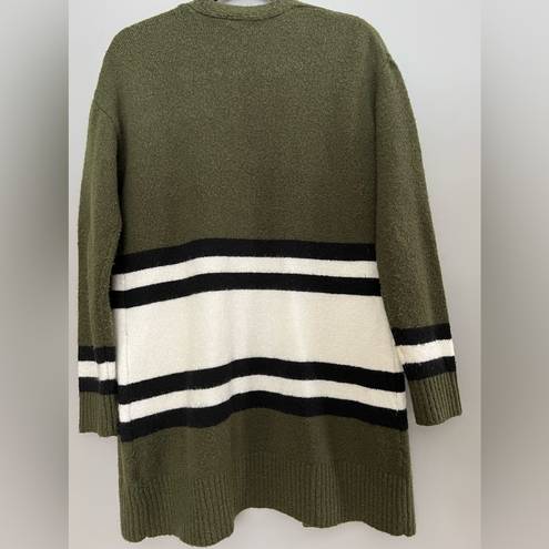 It’s Our Time  Green/Olive Striped Cardigan Sweater