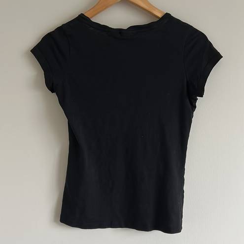 Max Studio Black V Neck Tee