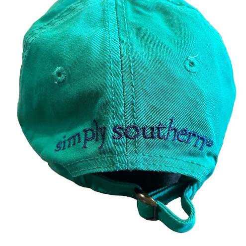 Simply Southern  Eat Sleep Beach Repeat Pineapple Baseball Cap Green Blue One Sz