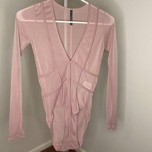 Tic Toc Sheer V-Neck Bodysuit NWOT Small