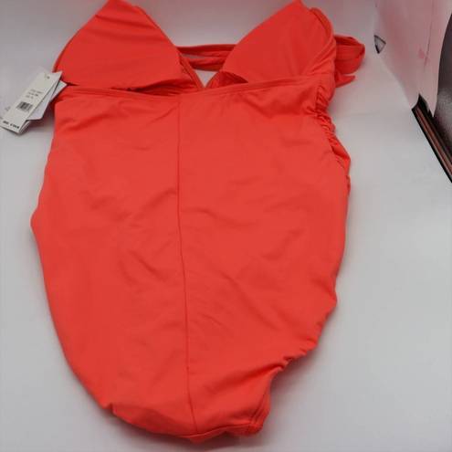 La Blanca NEW  Island Goddess Halter Tankini one-piece, Hot Coral, Size 10