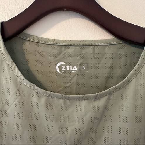 Zyia  Active Laser Cut Olive green top Size small