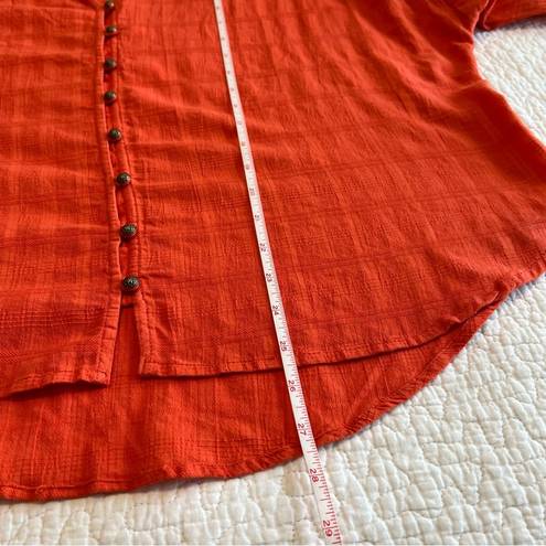 Pilcro  Anthropologie Orange Long Sleeve Button Down Top Large