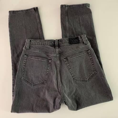 Abercrombie & Fitch 29/8 Short Curve Love 90s Straight High Rise Jeans Dark Grey