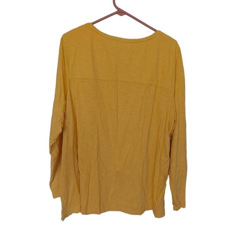 Coldwater Creek  Yellow Long Sleeve Blouse Top Size 2X Plus Size Lace Detail