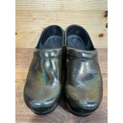 Dansko  Professional Women’s Size 36 Green Prism Sparkle Patent Leather Clogs Sho