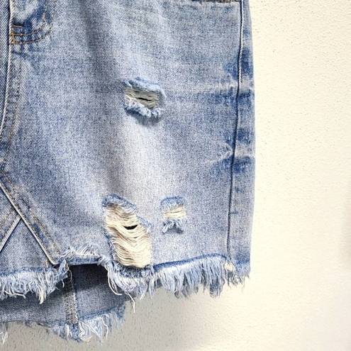 Refuge  Distressed Denim Mini Skirt Size Medium