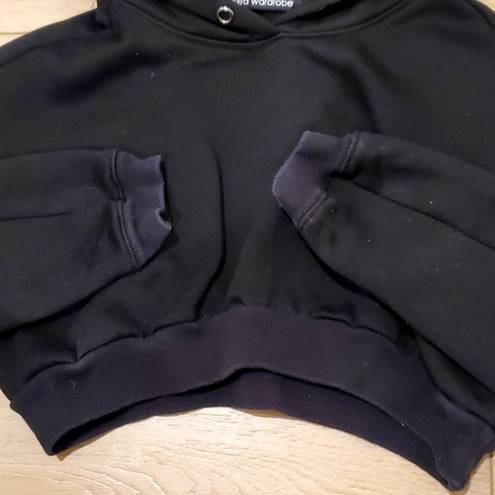 Naked Wardrobe  Black Pullover Cropped Sweatshirt