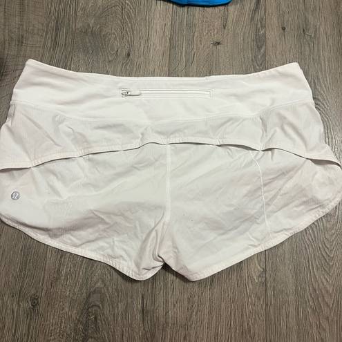 Lululemon White  Speed Up Shorts 2.5