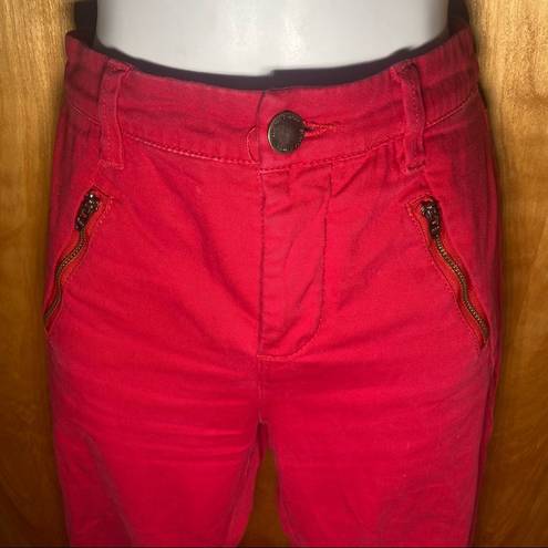 Silence + Noise Red Zipper  High Waisted Jeggings Size 26