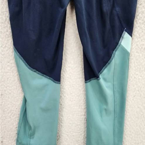 Xersion  Capri Leggings Women's XXL Navy Blue & Aquamarine Pull On and High Waist