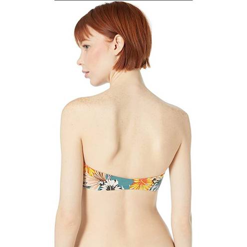 The Bikini Lab NEW Tropical bandeau bikini top, Teal, Medium