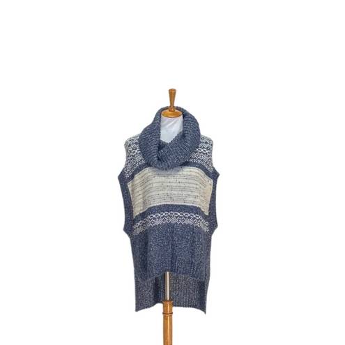 BCBGMAXAZRIA  Elinor Sweater Vest Blue Size XS/S Chunky Minimalist Coastal Boho