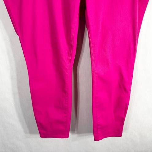 Crown & Ivy Crown Ivy Plus SIze 20W Jeans Hot Pink High Rise Skinny Cotton Stretch 1245