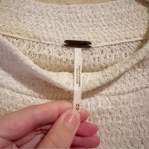 Free People Revolve  Boho Cream Knit Wrap Sweater Size XS
