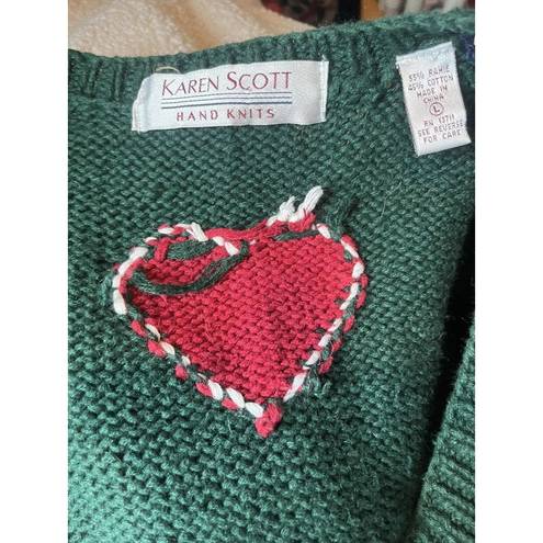 Karen Scott  Chunky Knit Teacher Valentine Bear 90s Sweater Vest‎ Large