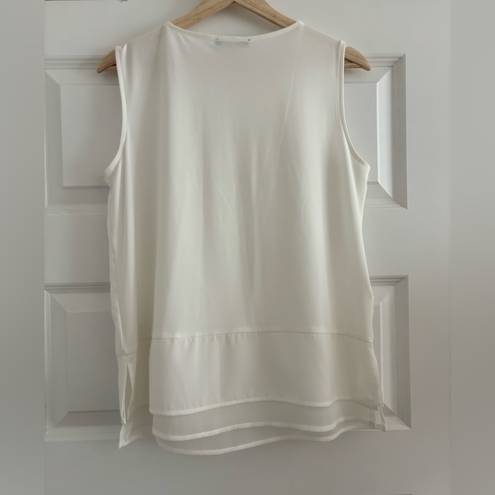 Tommy Hilfiger Sleeveless Top Blouse M - Cream/White