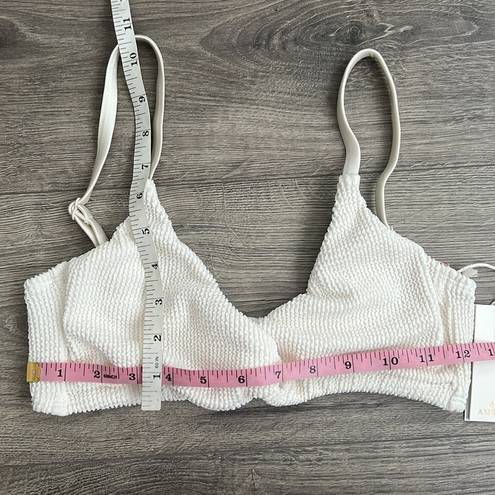 Good American NWT  Crinkle Always Fits Twist Bikini Top Ivory White Size 3/Large