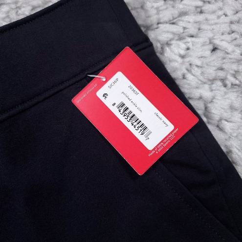 Spanx  Small Tall Polished Ankle Slim Straight Pants Navy Blue Women's Cropped