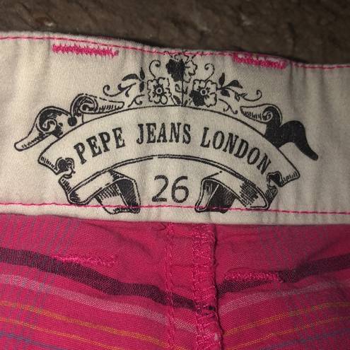 Pepe Jeans  Y2K Hot Pink Plaid Bermuda Shorts