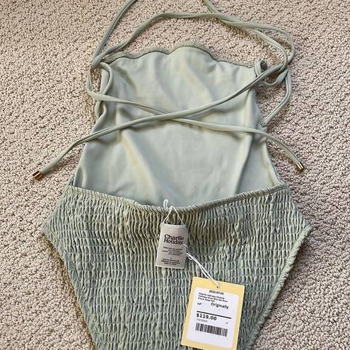 Charlie Holiday  Shirree Textured Mint Gina One Piece Strappy Back