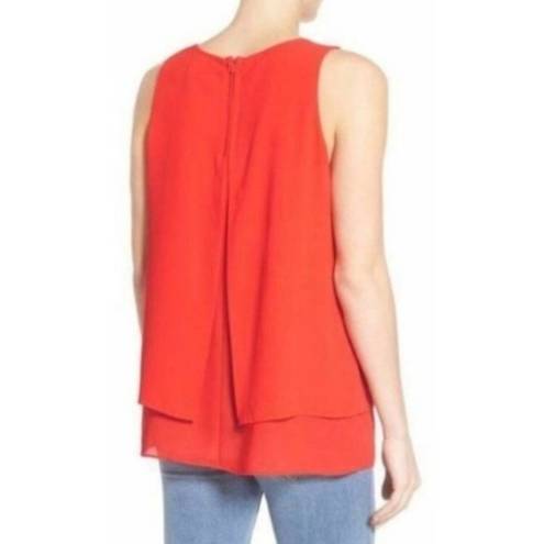 Bobeau Nordstrom  Tank Top S Split Back Overlay Layer Georgette Design Teal