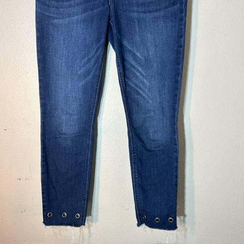 Westbound  Jeans Womens 6 Jegging Slim Stretch Elastic Waist Blue Denim Raw Hems