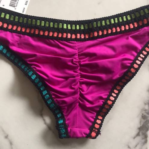 La Blanca  Magenta Crochet Cheeky Bikini Bottoms 6