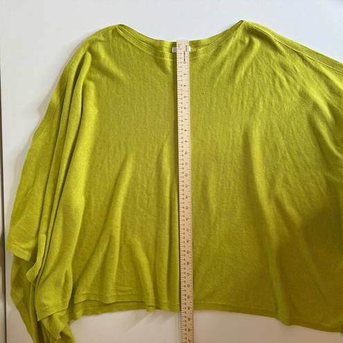 J.Jill NWT  Linen Blend Tasseled Poncho in Citron Size XL-3X