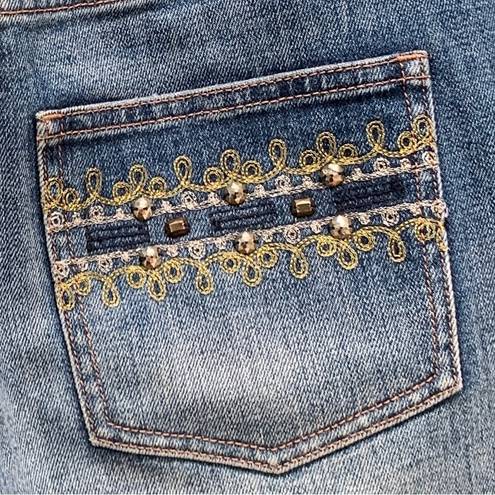 St. John  Straight Leg Embellished Jeans 8