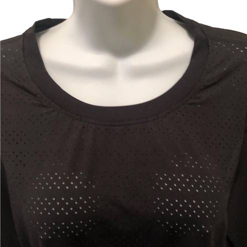 Zyia Black Chill Long Sleeve Tee Sz. XL Breathable Yoga Work Out Top Athletic