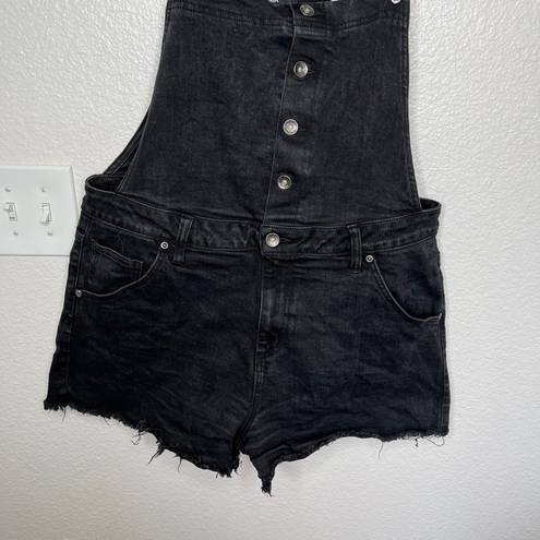 Hot Topic denim black shortalls (short overalls) size large