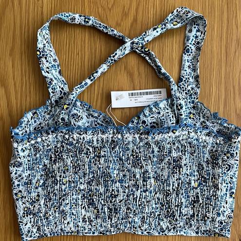 Revolve Poupette St.Barths Josie blue floral top