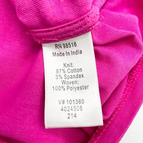 Coldwater Creek  Womens S Sequin Tank Top Fuchsia Hot Pink Knit Woven Stretch