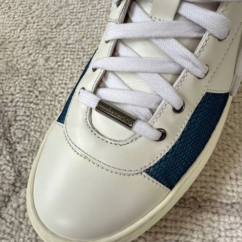 Jimmy Choo NIB  Mailibu Mix White Leather Lace-Up Sneaker Sz 8