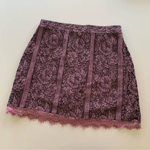 Isaac Mizrahi  Live! Purple and Black Paneled Lace Skort Skirt