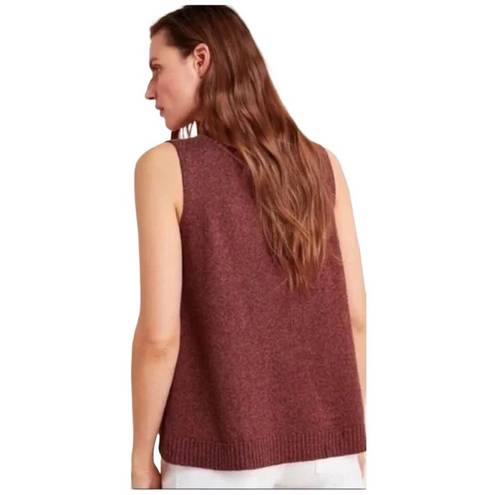 Anthropologie  Camilla V Neck Knit Sweater Tank Vest Brown S
