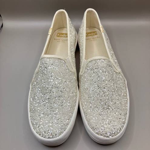 Keds Kate Spade Champion Glitter Shoes Slip On Cream Wedding Bride Glam Size 7.5