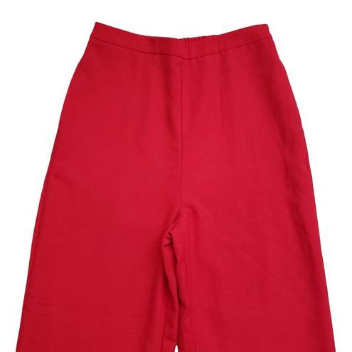 Lulus  Pants Womens Large Red High Waisted Trouser Wide Leg Pockets Office