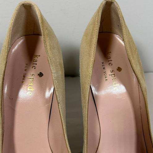 Kate Spade  licorice‎ Suede Pointed Toe Pump Heels Womens 6B Nude