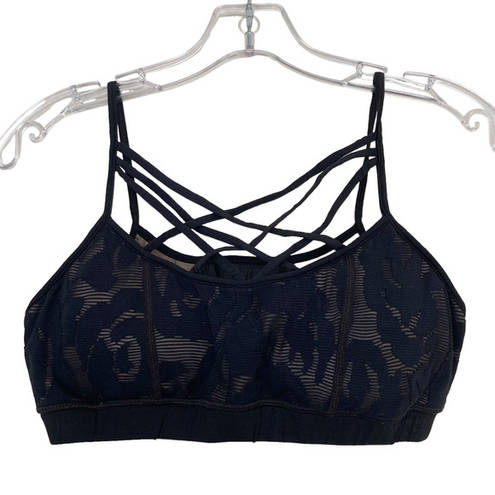 Vimmia  Black Mesh Overlay Sports Bra Sz M