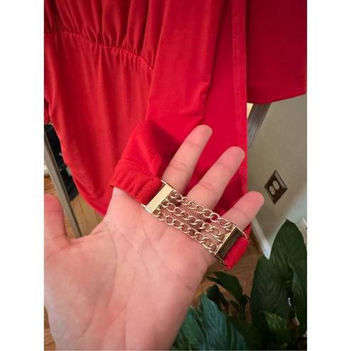 Boston Proper Slim Shape Chain Dress Heartthrob NWT Red Small. retail 119